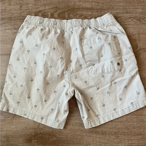 TRUNKS SURF & SWIM CO Blue Stretch Chino Pull-On Palm Tree Shorts - size Medium - Picture 4 of 5